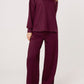 Lisa Cheetah Print Trousers and Sweater Burgandy