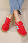 Ella Platform Trainers Red Blue
