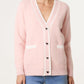 Luna Heart Button Cardigan Pink