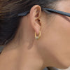 Oval Hoops with Sparkle Rings Gold