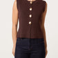 Tina Knitted Vest Top Brown