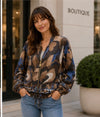 Lightweight Jacket Array Print Brown