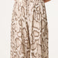 Demy Snake Print Wide Leg Trousers Beige