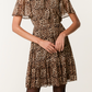 Mandy Leopard Print Dress Brown