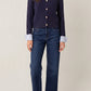 Alice Faux Collar Cardigan Navy