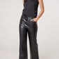 Evie Faux Leather Wide Leg Trousers Black