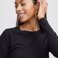 Pamila Long Sleeve Jersey Top Black