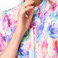 Roxy Watercolour Puff Sleeve Blouse Pink