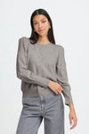 Manina Structure Cardigan Mid Grey Melange