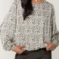 Cath Animal Print Bubble Top Khaki Green