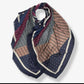 Patterned Scarf Navy Blue