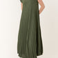Genna Pleated Midi Dress Khaki Green