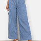 Dilys Blue Pinstripe Cargo Trousers