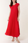 Genna Pleated Dress Red