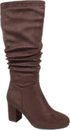 Imelda Faux Suede Block Heel Knee High Boots