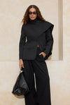 Sue Shawl Collared Blazer Black