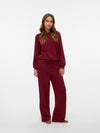 Hali Wide Leg Trousers Burgundy