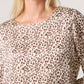 Cath Animal Print Bubble Top Brown
