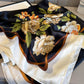Blossom Satin Scarf Black