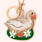 Powder Garden Goose Beaded Keychain