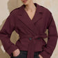Wren Crop Blazer Jacket Burgundy