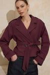 Wren Crop Blazer Jacket Burgundy
