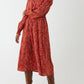 Debbie Abstract Dot Midi Red Dress