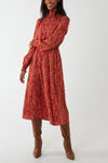 Debbie Abstract Dot Midi Red Dress