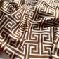 Brown Geometric Satin Neck Scarf