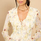 Elyse Yellow Frill Midi Dress