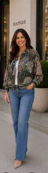 Lightweight Jacket Animal Multi Khaki