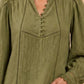 Green Shiffley Embroidered Cotton Top