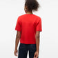 Gold Short Sleeve One Button Cardigan Red