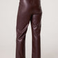 Evie Faux Leather Wide Leg Trousers Chocolate