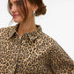 Nixi Leopard Print Denim Jacket