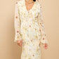 Elyse Yellow Frill Midi Dress