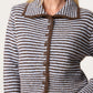 Lyra Stripe Cardigan Brown Blue