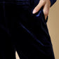Giselle Navy Velvet Trousers