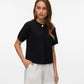 Gold Short Sleeve One Button Cardigan Black