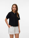 Gold Short Sleeve One Button Cardigan Black