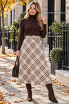 Iona Plaid Skirt Cream