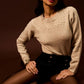 Dahlia Taupe Embellished Knit Jumper