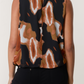 Jenny Sleeveless Top Chocolate Brown & Black