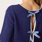 Chloe Gingham Bow Jumper Navy