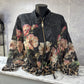 Lightweight Jacket Rose Print Black