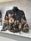Lightweight Jacket Rose Print Black