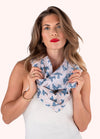 Powder Watercolour Birds Cotton Infinity Scarf