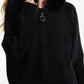 Ellie Hooded Cardigan Faux Fur Trim Hood Black