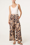 Tiger Print Wide Leg Trousers