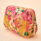 Large Quilted Washbag Impressionist Floral Mustard by Powder
